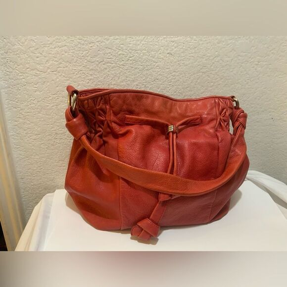 Elliott Lucca drawstring genuine leather bag open top - Picture 1 of 12
